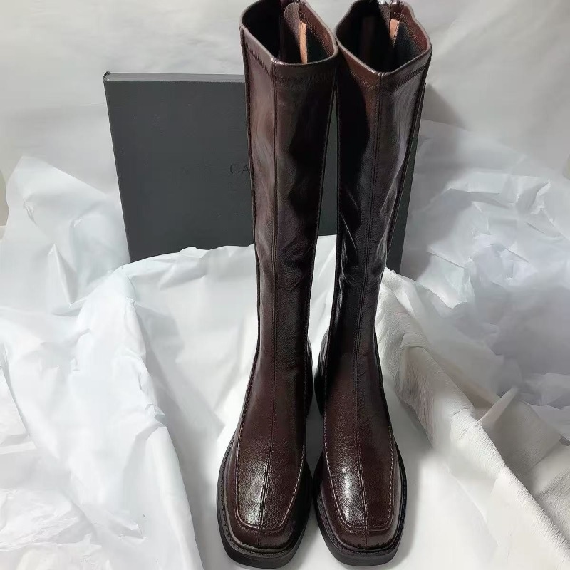 Knee High Boots Women - ラウンドトゥ厚底ロングブーツ（女性用）、2026年秋新作ハイカットファッションブーツ