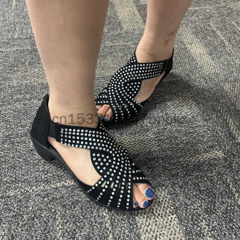 女性ポインテッドトゥスリングバックサンダルバックジッパー厚い - Women'S Shoes Clogs のレビューと価格