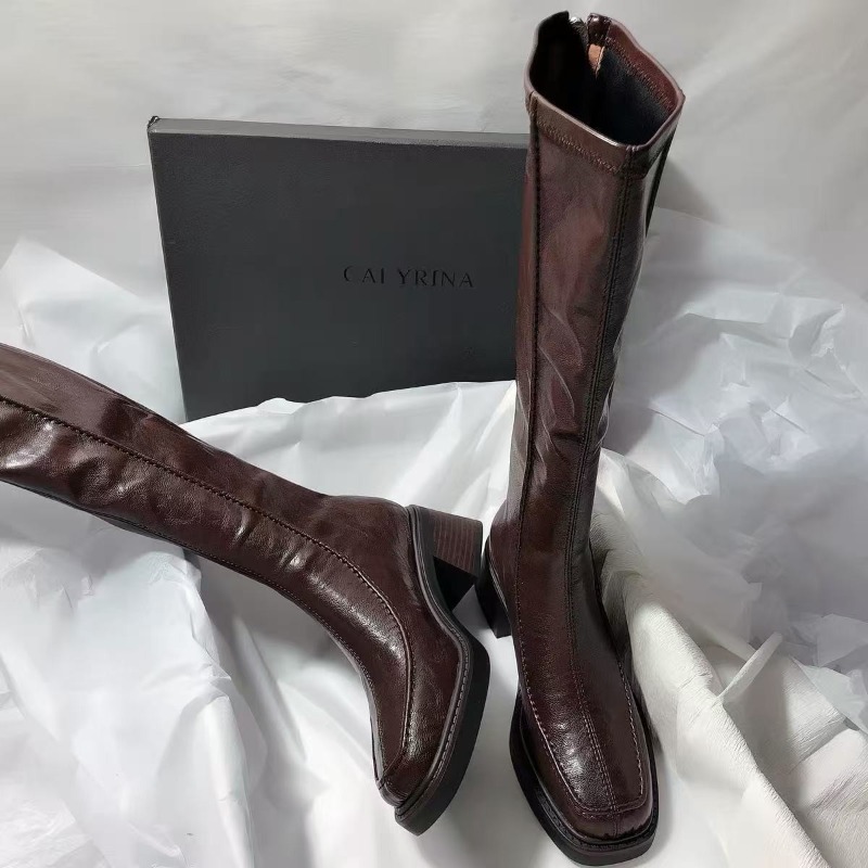 ラウンドトゥ厚底ロングブーツ（女性用）、2026年秋新作ハイ - Knee High Boots Women のレビューと価格