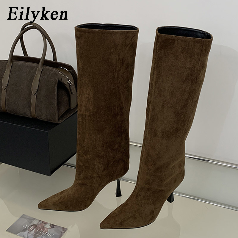 エイリーケンの冬用レトロデザイン、つま先が尖ったニーハイブー - Knee High Boots Women のレビューと価格