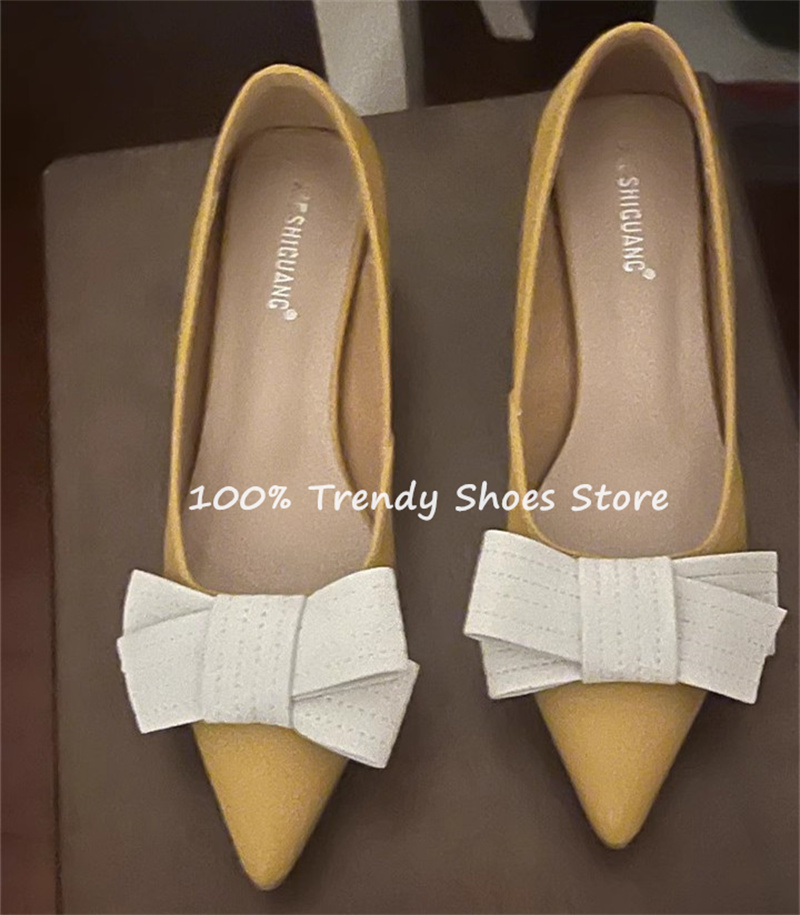 バタフライノット装飾女性スリッポンパンプスフレンチスタイルエ - Women'S Shoes Quality のレビューと価格