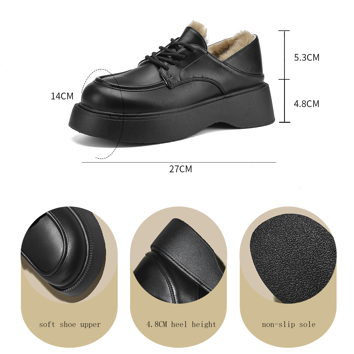 FOXER 冬の新作、女性用プラットフォームオックスフォード - Oxford Lace Up Women のレビューと価格