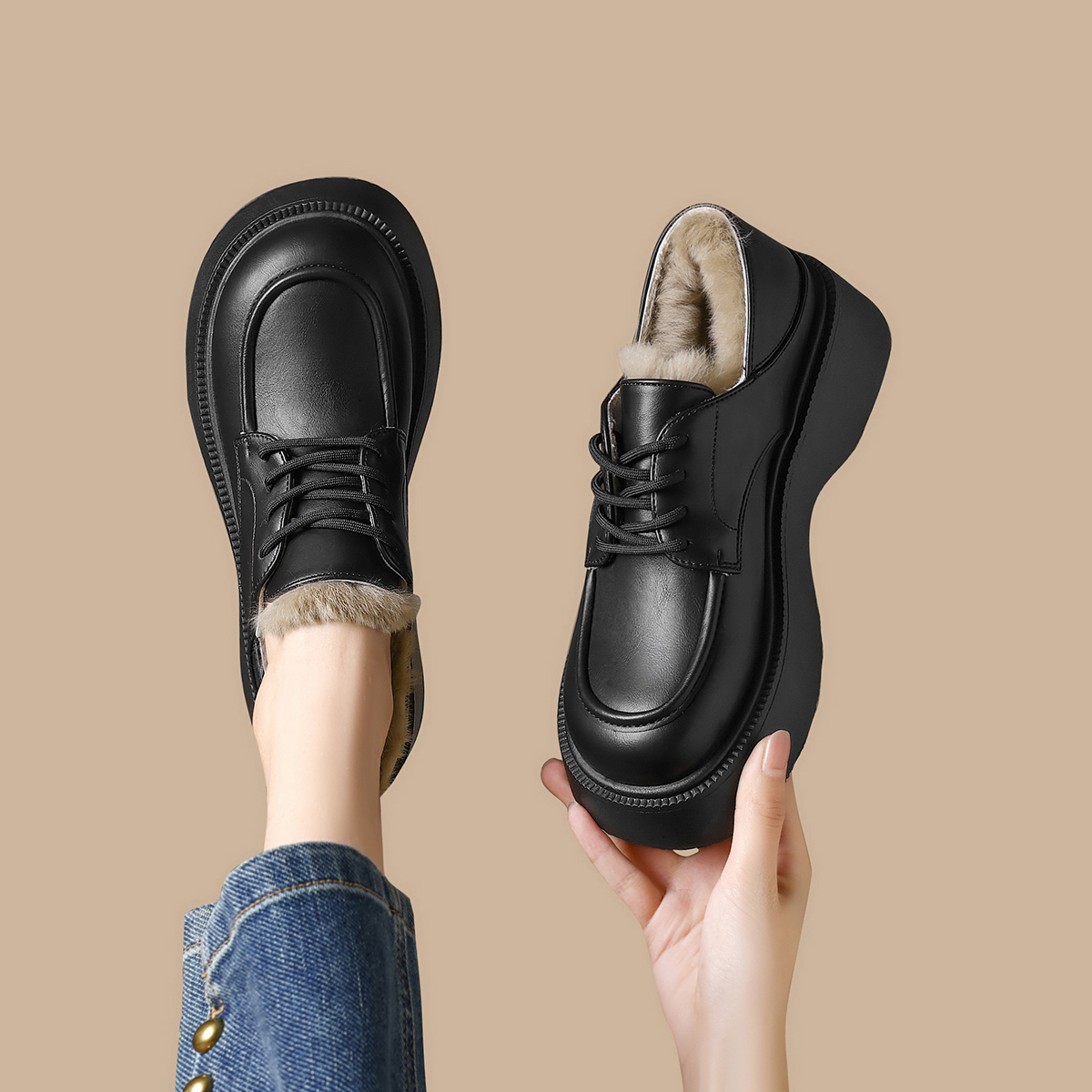 FOXER 冬の新作、女性用プラットフォームオックスフォード - Oxford Lace Up Women のレビューと価格